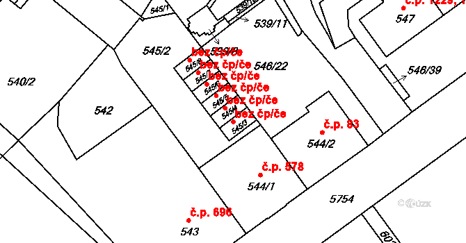 Liberec 47299380 na parcele st. 545/3 v KÚ Liberec, Katastrální mapa