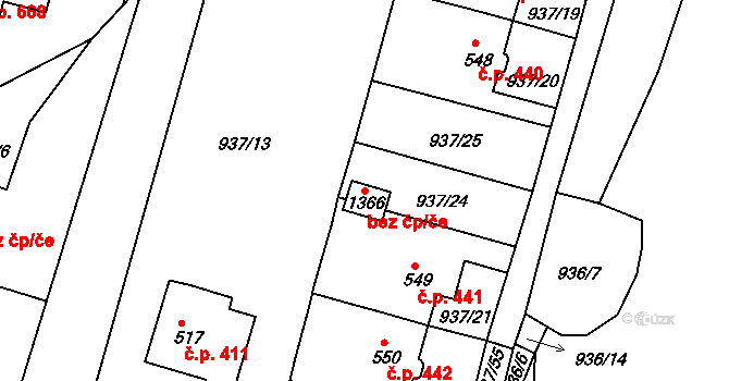 Hejnice 50151380 na parcele st. 1366 v KÚ Hejnice, Katastrální mapa