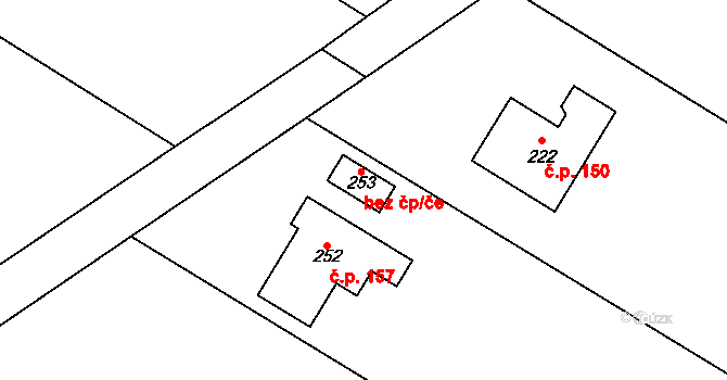 Holešov 79046380 na parcele st. 253 v KÚ Tučapy u Holešova, Katastrální mapa