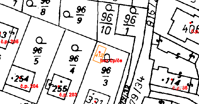 Suchdol 91589380 na parcele st. 412 v KÚ Suchdol u Kutné Hory, Katastrální mapa