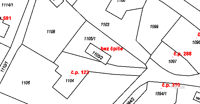 Horní Benešov 102337381 na parcele st. 1105/2 v KÚ Horní Benešov, Katastrální mapa
