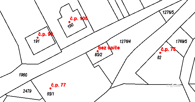Chlístovice 103683381 na parcele st. 85/2 v KÚ Chlístovice, Katastrální mapa
