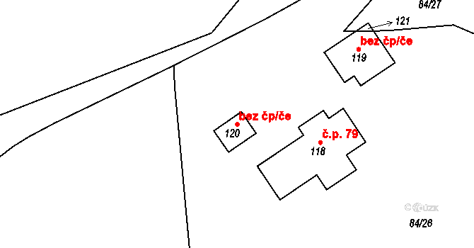Křešín 104516381 na parcele st. 120 v KÚ Křešín, Katastrální mapa