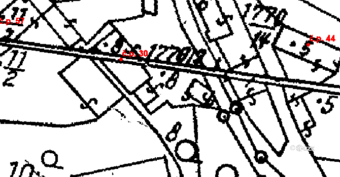 Chlístovice 30 na parcele st. 8 v KÚ Chlístovice, Katastrální mapa