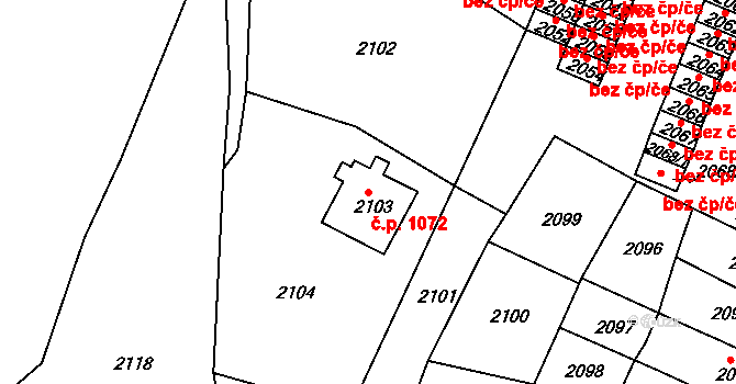 Střekov 1072, Ústí nad Labem na parcele st. 2103 v KÚ Střekov, Katastrální mapa