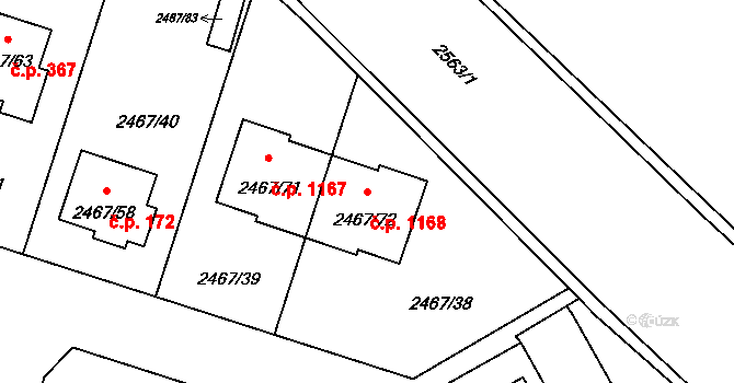 Nový Bohumín 1168, Bohumín na parcele st. 2467/72 v KÚ Nový Bohumín, Katastrální mapa