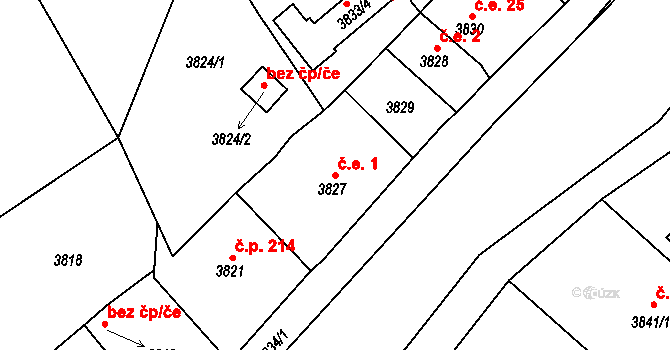Jablunkov 1 na parcele st. 3827 v KÚ Jablunkov, Katastrální mapa