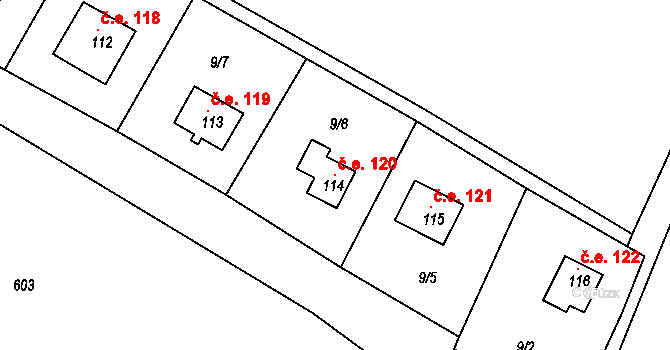 Ješovice 120, Liběchov na parcele st. 114 v KÚ Ješovice, Katastrální mapa