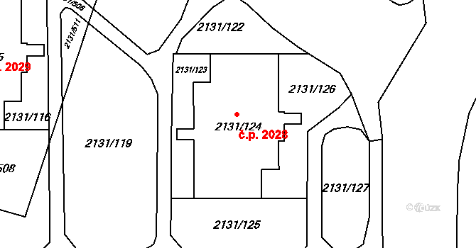 Stodůlky 2028, Praha na parcele st. 2131/124 v KÚ Stodůlky, Katastrální mapa