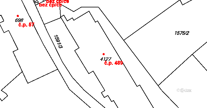 Horní Předměstí 489, Trutnov na parcele st. 4127 v KÚ Trutnov, Katastrální mapa