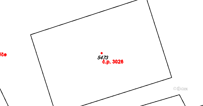 Česká Lípa 3026 na parcele st. 5473 v KÚ Česká Lípa, Katastrální mapa