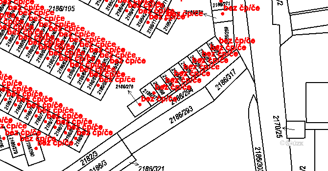 Dobruška 38464381 na parcele st. 2186/88 v KÚ Dobruška, Katastrální mapa