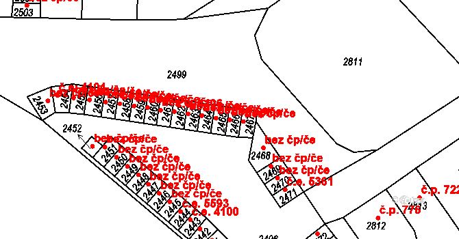 Střekov 99, Ústí nad Labem na parcele st. 2466 v KÚ Střekov, Katastrální mapa