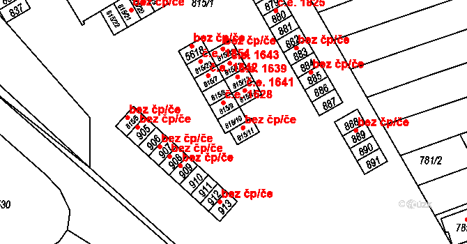 Brno 39497381 na parcele st. 815/10 v KÚ Řečkovice, Katastrální mapa