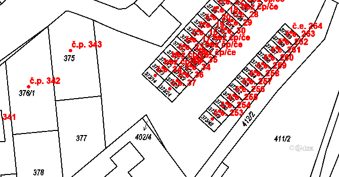 Rousínov 39723381 na parcele st. 373/24 v KÚ Rousínov u Vyškova, Katastrální mapa