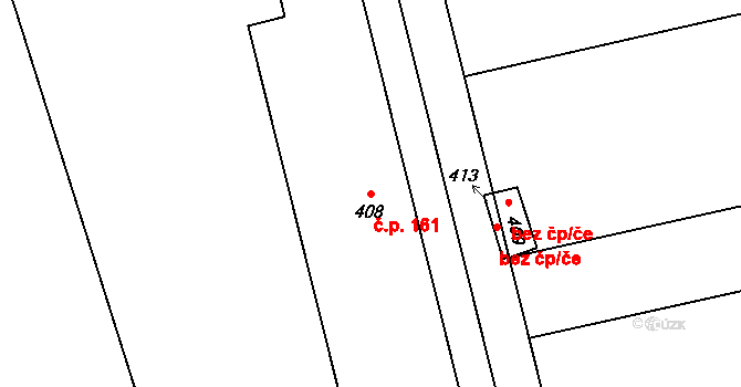 Přerov XIII-Penčice 161, Přerov na parcele st. 408 v KÚ Penčičky, Katastrální mapa