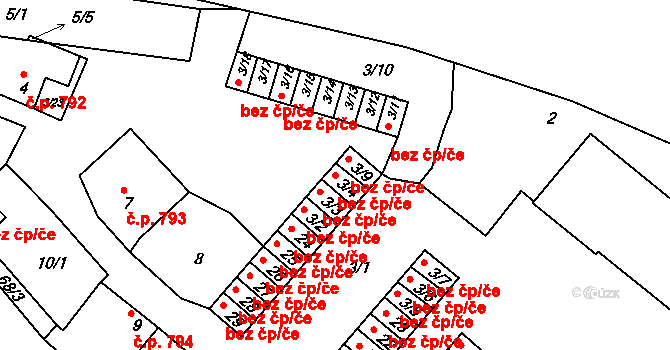 Brno 41620381 na parcele st. 3/4 v KÚ Slatina, Katastrální mapa