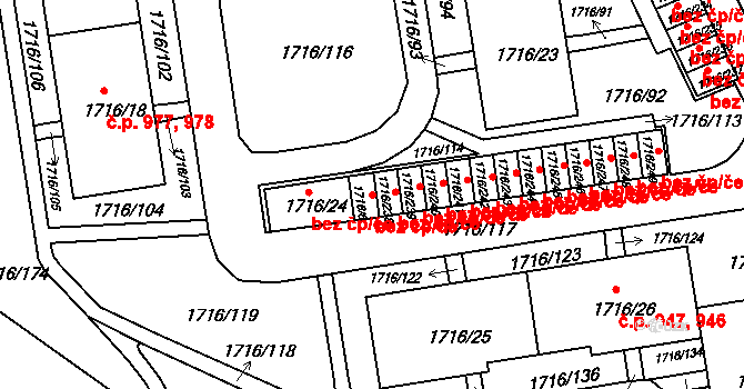 Liberec 42007381 na parcele st. 1716/6 v KÚ Rochlice u Liberce, Katastrální mapa