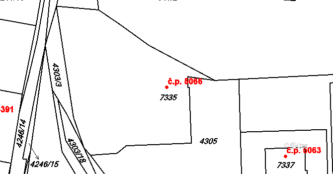 Zlín 5066 na parcele st. 7335 v KÚ Zlín, Katastrální mapa