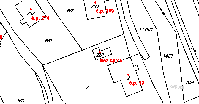 Libchavy 42401381 na parcele st. 228 v KÚ Horní Libchavy, Katastrální mapa