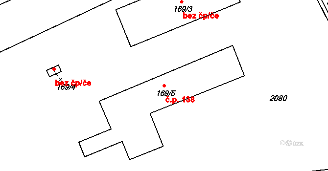 Letošov 138, Nesovice na parcele st. 169/5 v KÚ Letošov, Katastrální mapa