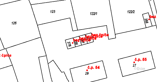 Mutěnín 43526381 na parcele st. 266 v KÚ Mutěnín, Katastrální mapa