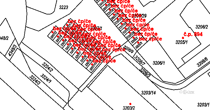 Teplice 45123381 na parcele st. 3207/18 v KÚ Teplice, Katastrální mapa