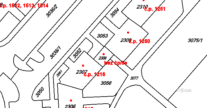 Opava 47192381 na parcele st. 2308 v KÚ Kateřinky u Opavy, Katastrální mapa