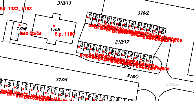Litovel 386 na parcele st. 2753 v KÚ Litovel, Katastrální mapa