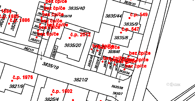 Litoměřice 47626381 na parcele st. 3835/6 v KÚ Litoměřice, Katastrální mapa