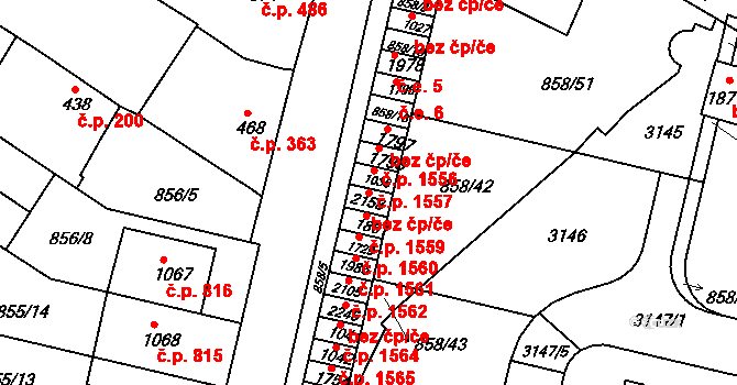 Uherské Hradiště 49324381 na parcele st. 2158 v KÚ Mařatice, Katastrální mapa