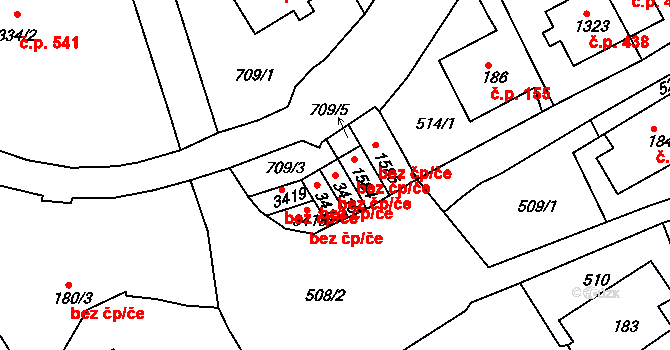 Lanškroun 49596381 na parcele st. 3416 v KÚ Lanškroun, Katastrální mapa