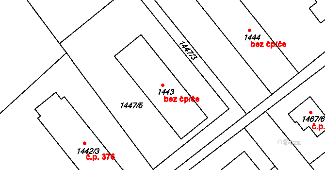 Odry 49628381 na parcele st. 1443 v KÚ Odry, Katastrální mapa