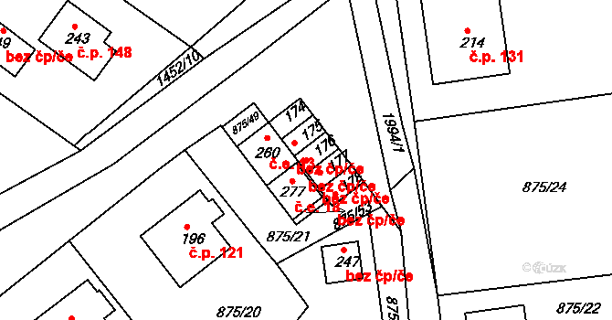 Častrov 49883381 na parcele st. 176 v KÚ Častrov, Katastrální mapa