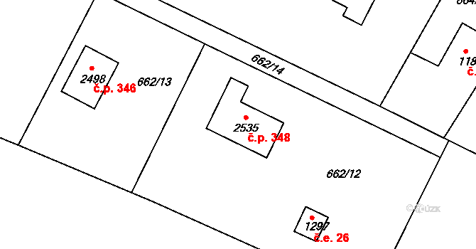 Chlumec nad Cidlinou III 348, Chlumec nad Cidlinou na parcele st. 2535 v KÚ Chlumec nad Cidlinou, Katastrální mapa