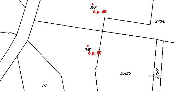 Miskolezy 50, Chvalkovice na parcele st. 3/6 v KÚ Miskolezy, Katastrální mapa