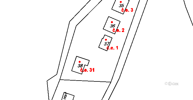 Sovoluská Lhota 1, Lipoltice na parcele st. 37 v KÚ Sovoluská Lhota, Katastrální mapa