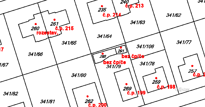 Bystročice 84082381 na parcele st. 288 v KÚ Bystročice, Katastrální mapa