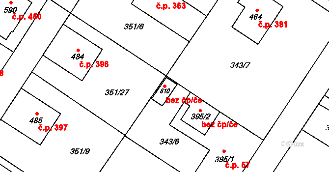 Cerhenice 94748381 na parcele st. 810 v KÚ Cerhenice, Katastrální mapa