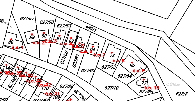 Křenůvky 7, Myslejovice na parcele st. 94 v KÚ Křenůvky, Katastrální mapa