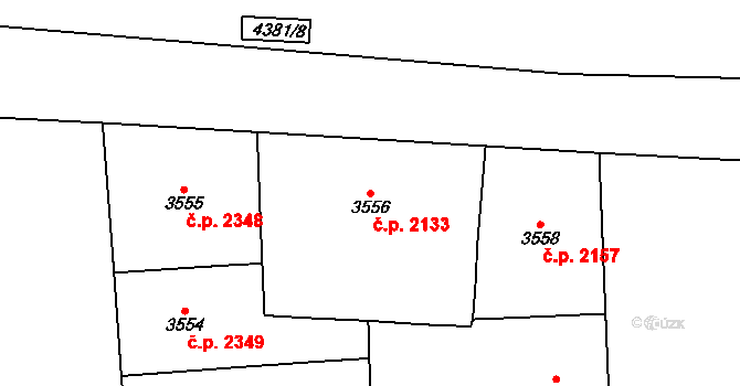 Vinohrady 2133, Praha na parcele st. 3556 v KÚ Vinohrady, Katastrální mapa