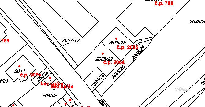 Turnov 2064 na parcele st. 2685/22 v KÚ Turnov, Katastrální mapa