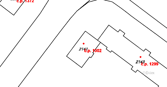 Poruba 1302, Ostrava na parcele st. 2141 v KÚ Poruba-sever, Katastrální mapa