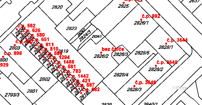 Chomutov 39097382 na parcele st. 2826/2 v KÚ Chomutov I, Katastrální mapa