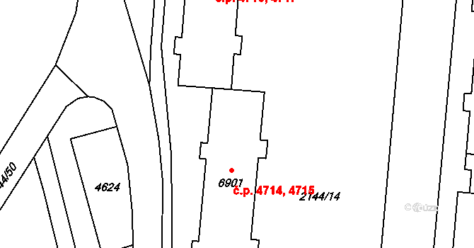 Zlín 4714,4715 na parcele st. 6901 v KÚ Zlín, Katastrální mapa