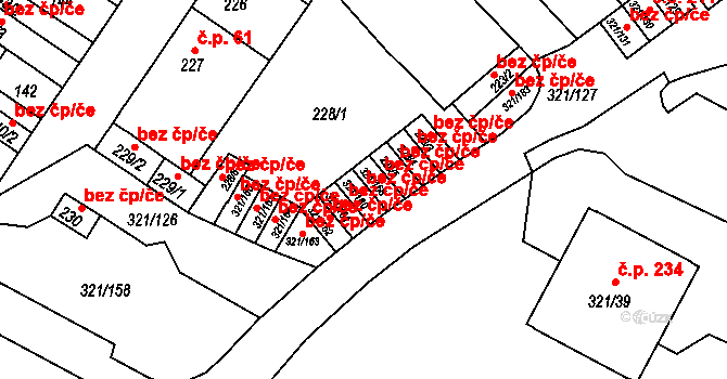 Teplice 42742382 na parcele st. 321/160 v KÚ Prosetice, Katastrální mapa