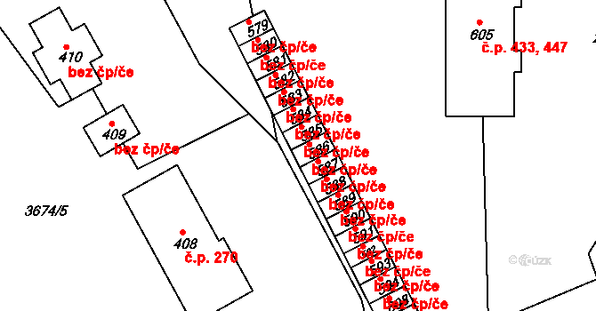 Vápenná 44327382 na parcele st. 585 v KÚ Vápenná, Katastrální mapa