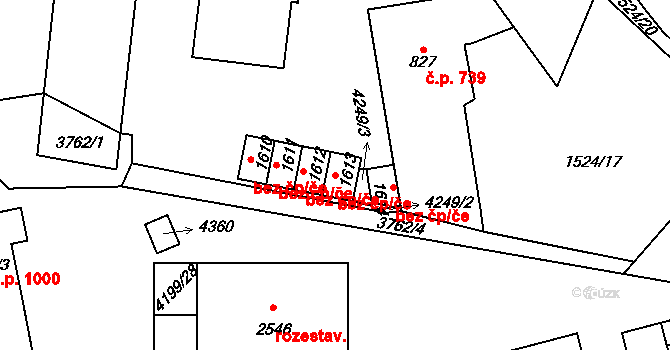 Dobřany 46231382 na parcele st. 1613 v KÚ Dobřany, Katastrální mapa