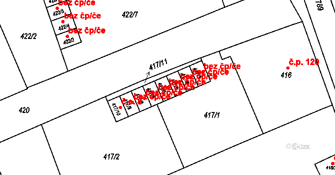 Jaroměř 46497382 na parcele st. 417/6 v KÚ Josefov u Jaroměře, Katastrální mapa