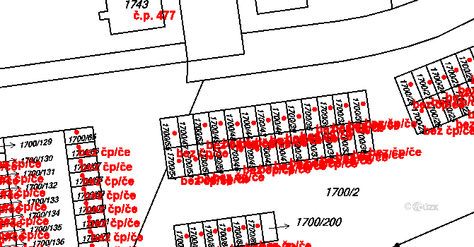 Jaroměř 48210382 na parcele st. 1700/48 v KÚ Jaroměř, Katastrální mapa